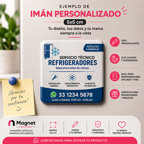 Imanes Corporativos Personalizados 5×5 cm
