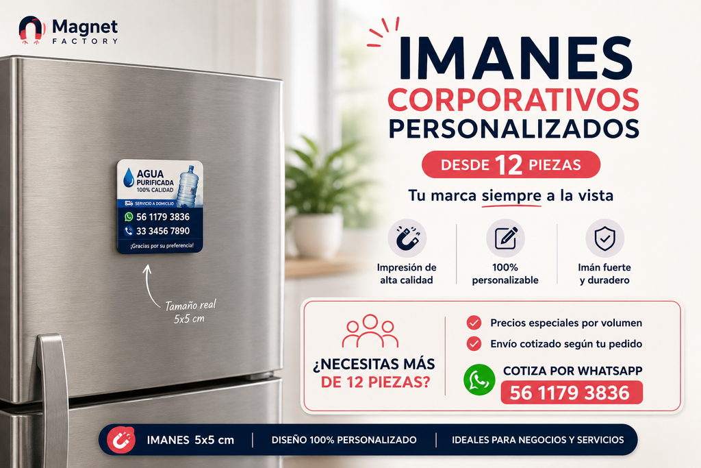 Imanes Corporativos Personalizados 5×5 cm